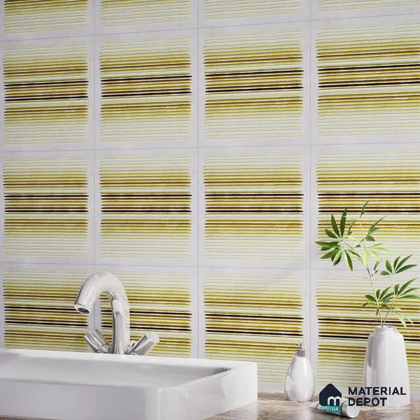 Highlighter Wall Tile TL 07240 Carvino 8001 GLM (Gold) 1 ft x 1 ft Ceramic Matte Finish - 9 mm | Suitable For Kitchen & Bathroom | 2 mm Spacer is Mandatory